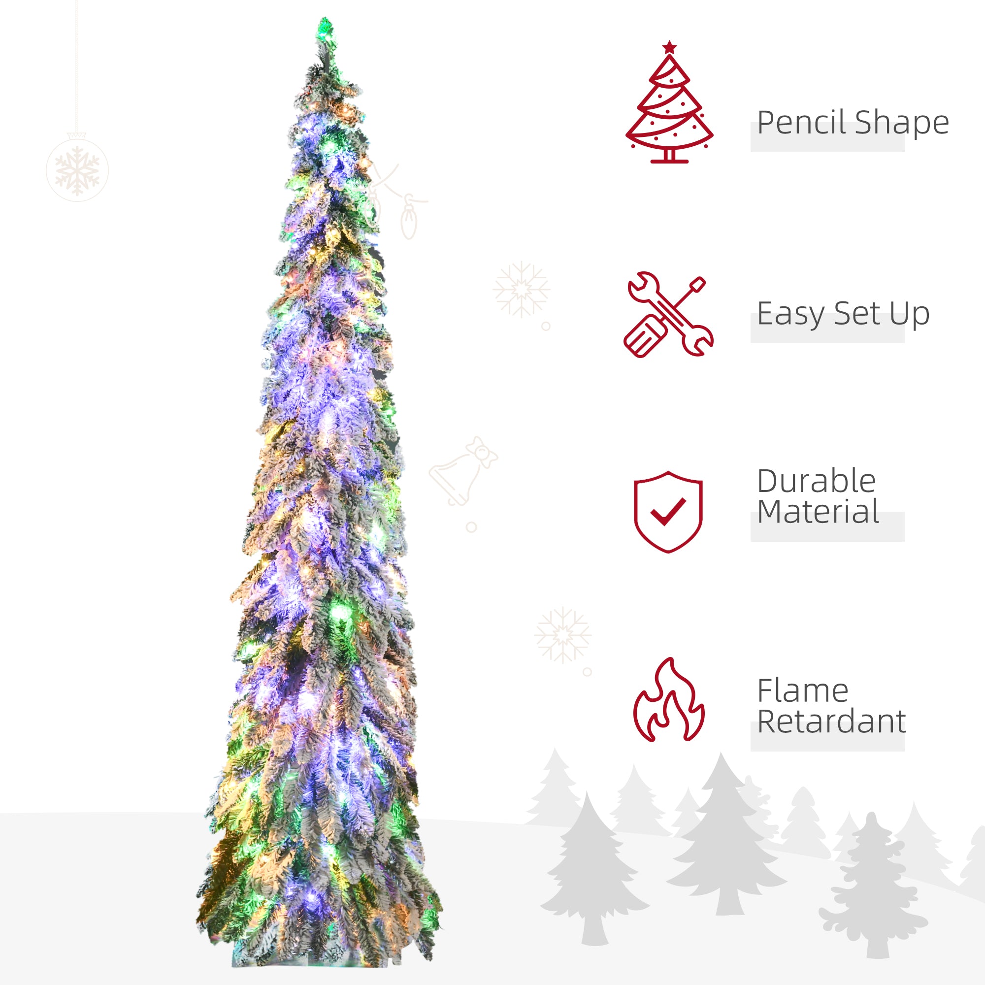7' Artificial Slim Christmas Trees